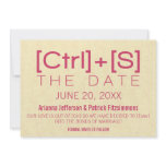 Geeky Typography Save the Date, Pink Personalized Invites