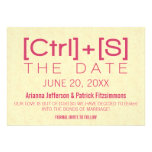 Geeky Typography Save the Date, Pink Personalized Invites