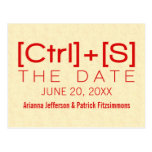 Geeky Typography Save the Date Postcard, Red