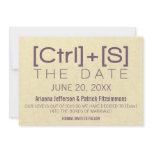 Geeky Typography Save the Date, Purple Custom Invitation