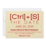 Geeky Typography Save the Date, Red Custom Announcement