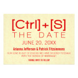 Geeky Typography Save the Date, Red Custom Announcement