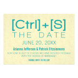 Geeky Typography Save the Date, Teal Custom Invitations