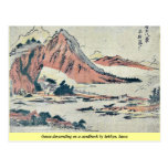 Geese descending on a sandbank by Sekkyo, Sawa Postcards