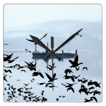 Geese Harbor Wall Clock