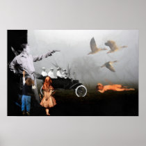 Geese in the fog posters