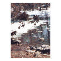 Geese on an Icy Pond Personalized Invites