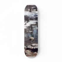 Geese on an Icy Pond Skate Deck