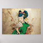 Geisha 芸者 Japanese horizontal print poster