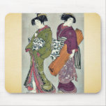 Geisha carrying her koto by Kitao,Shigemasa Mousepad