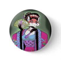 Geisha Fox Button