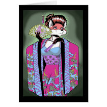 Geisha Fox Card by artvixn Geisha Fox Card