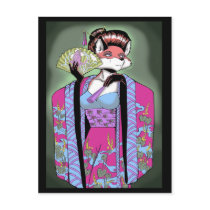 Geisha Fox Postcard