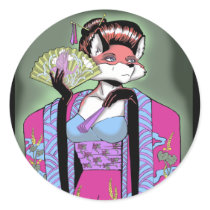 Geisha Fox Sticker