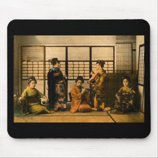 Geisha Girls Magic Lantern Slide mousepad