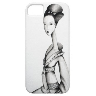 Geisha in black and white iPhone 5 case