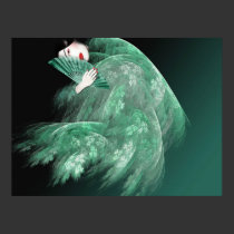 Geisha In Green Poster posters by dduhaime55 Geisha In Green Poster posters