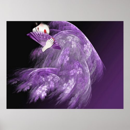 Geisha in Purple print