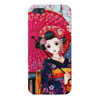 Geisha in Spring Time iPhone 5 Cases