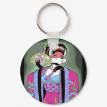 Geisha Keychain by artvixn Geisha Keychain