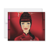 Geisha Pinup Style portrait invitations
