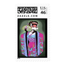 Geisha Postage Stamp