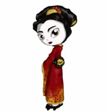 Geisha rojo de la fortuna escultura fotográfica