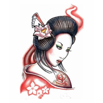 tattoo inspired geisha design