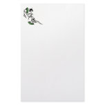 Geisha with green fans stationery paper