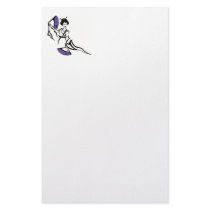Geisha with purple fans personalized stationery