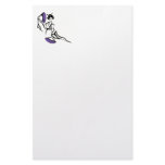 Geisha with purple fans personalized stationery