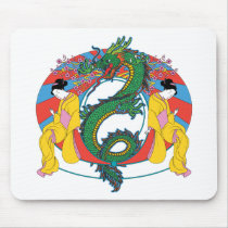 Geishas with Dragon mousepads