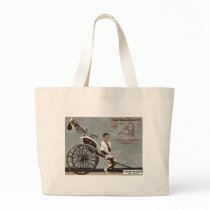 Geithner Driving a Rickshaw Canvas Bags