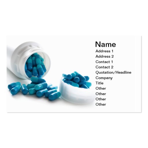 Gel capsule business cards (front side)