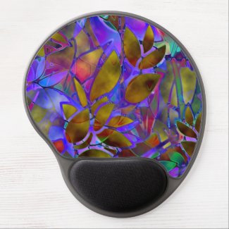 Gel Mousepad Floral Abstract Stained Glass