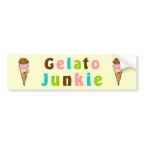 Gelato Junkie bumper stickers by coastalyogagirl Gelato Junkie bumper stickers
