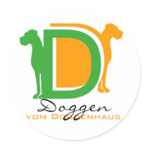 gelb Serie DD Doggen sticker