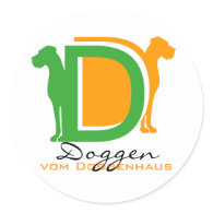 gelb Serie DD Doggen Sticker