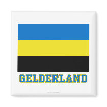 Gelderland Flag with name Refrigerator Magnet