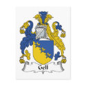 Gell Family Crest postcards by coatsofarms Gell Family Crest postcards