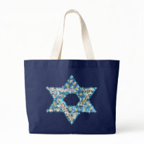 Gem decorated Star of David Canvas Bag