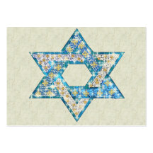 Gem decorated Star of David Business Card Templates