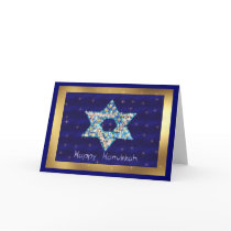 Gem decorated Star of David Greeting Cards
