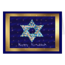Gem decorated Star of David Greeting Cards