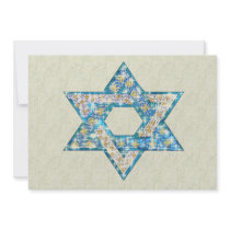 Gem decorated Star of David Personalized Invitation