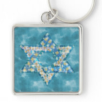 Gem decorated Star of David Key Chain