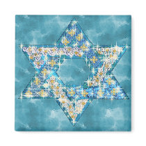 Gem decorated Star of David Fridge Magnets