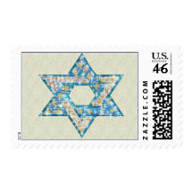 Gem decorated Star of David Postage Stamps