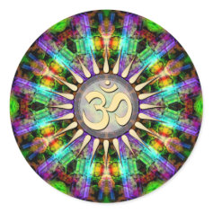 Gem Mandala Golden Aum Spiritual Art Sticker