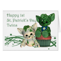 Gemelos del día de 1r St Patrick feliz Felicitaciones